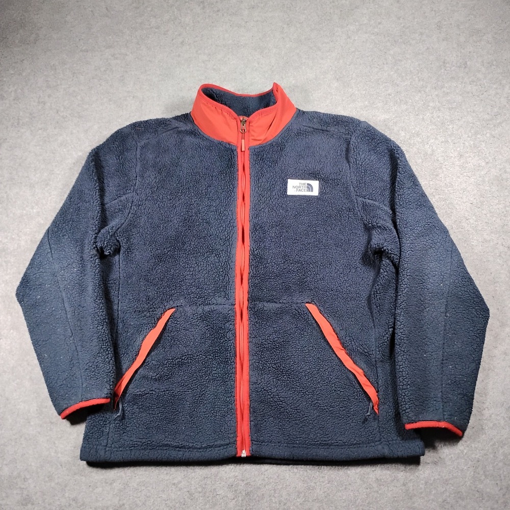 The North Face Mens Navy Campshire High Pile Sherpa Fleece Full Zip Jacket Sz XL